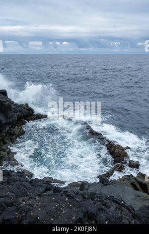 Brimketill lava rock pool, Reykjanes Peninsula, Iceland Stock Photo