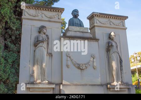 Seville, Spain - Sept 27th, 2020: Emilio Castelar monument, Spanish republican politician, and a president of the First Spanish Republic Stock Photo