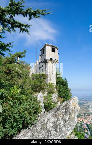Guaita tower of Mount Titan in San Marino. Stock Photo