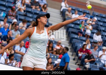 Madison Keys (USA) competing at the 2022 US Open Tennis Championships. Stock Photo