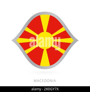 Macedonia national team flag in style for international basketball competitions. Vector sign. Stock Vector