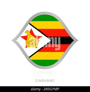 Zimbabwe national team flag in style for international basketball competitions. Vector sign. Stock Vector