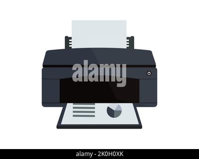 Isolated home printer icon. Flat design vector illustration. Stock Vector