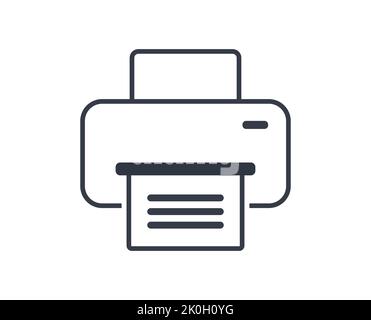 Isolated black and white home printer icon. Vector illustration. Stock Vector