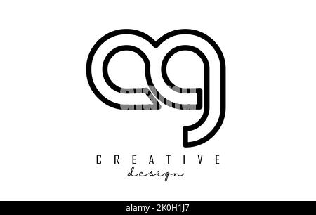 Outline letters ag a g logo with a minimalist design. Letters with elegant, simple and two letters design. Creative Vector Illustration with letters. Stock Vector