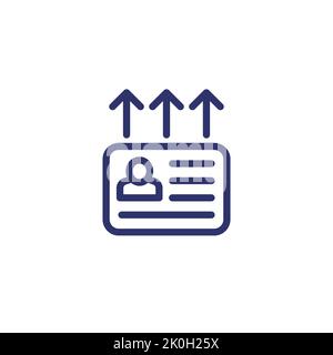 export personal data line icon on white Stock Vector