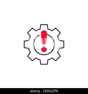 error in process icon with a gear Stock Vector