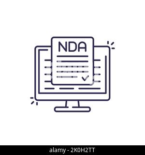 NDA, Non disclosure agreement line icon Stock Vector