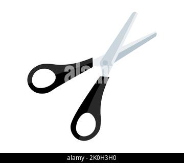Scissors, flat style, Cut here symbol logo design. Scissors for cutting  vector design and illustration. Stock Vector