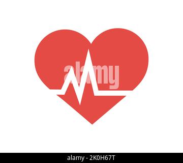 Arterial blood pressure icon in flat style logo design. Heartbeat monitor, cardio vascular dystonia, measurement arterial pressure. Pulse diagnosis. Stock Vector