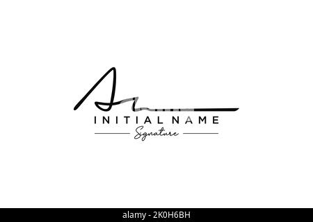 AR signature logo template vector. Hand drawn Calligraphy lettering ...