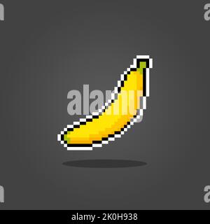 8 bit pixel art banana fruit pixels for games Vector Image