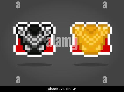 Armor suit pixels. Vector illustration of 8 bit game assets. Stock Vector