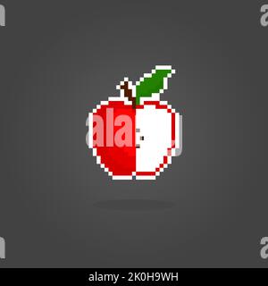A slice of Apple pixels. Vector illustration of 8 bit game assets. Stock Vector