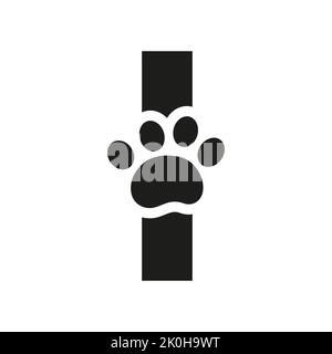 Letter I Pet Care Logo, Dog Logo Design Vector Sign and Symbol Template Stock Vector