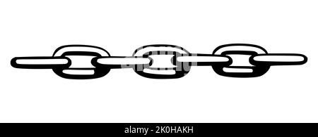 Chain as symbol of unity and cooperation. Sketch of metal chains. Vector illustration isolated in white background Stock Vector
