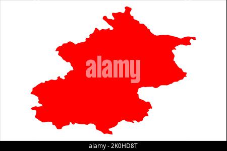 Beijing Municipality vector map illustration on white background ...