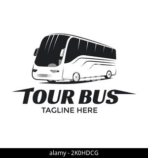 Tour and Travel bus vector logo illustration on white background Stock Vector