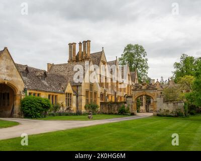 Exterior of Stanway House, a Jacobean manor house from the 16th century, Stanway, Cotswolds, Gloucestershire Stock Photo