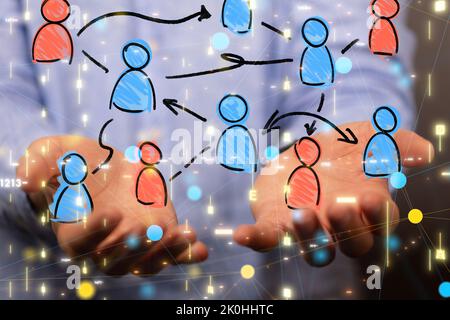 The people network structure HR. Human resources management. Stock Photo