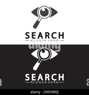 Search Logo With Magnifying Glass And Eye Symbol icon vector Stock Vector