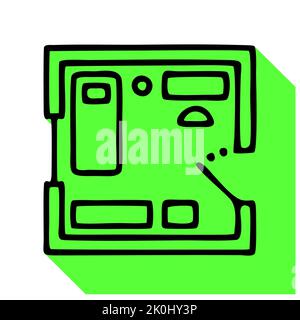 Icon of apartment plan. Thin line design. Vector illustration Stock ...