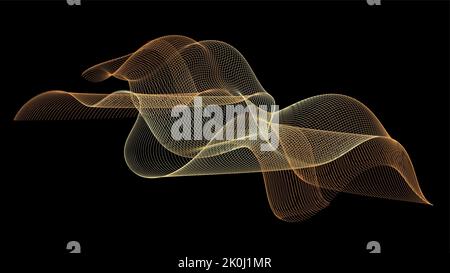 Geometry pattern with nice curves transitons, backgroud. Vector illustration of golden tones on black - beauty of lines, suitable for different kind Stock Vector