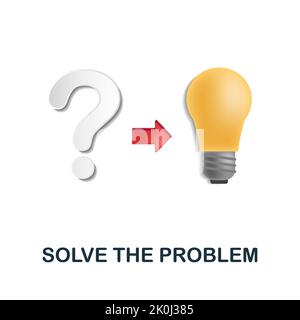 Solve The Problem icon. 3d illustration from brain procces collection. Creative Solve The Problem 3d icon for web design, templates, infographics and Stock Vector