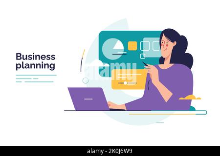 Vector illustration on the subject of business planning Stock Vector