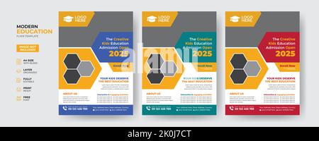 Creative and modern education admission flyer template Stock Vector