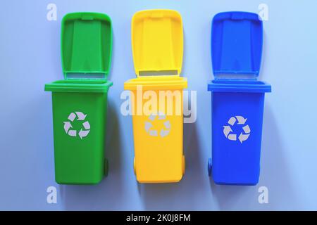 Colorful recycle collection bins for sorting trash to be recycled Stock ...