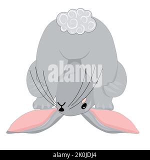 Clipart rabbits or bunnies. 2023 year symbol cute character. Isolated on a white background rabbit in different poses. Stock Vector