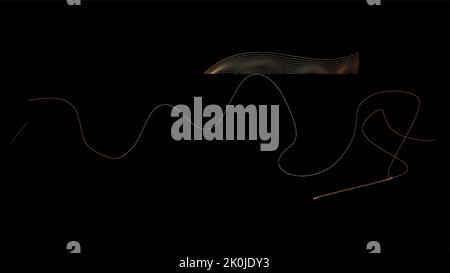 Geometry pattern with nice curves transitons, backgroud. Vector illustration of golden tones on black - beauty of lines, suitable for different kind Stock Vector