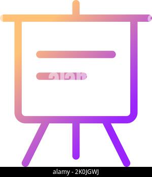 Portable presentation board pixel perfect gradient linear ui icon Stock Vector