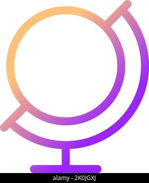 Earth ball globe pixel perfect gradient linear ui icon Stock Vector