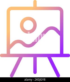 Easel stand for art class pixel perfect gradient linear ui icon Stock Vector