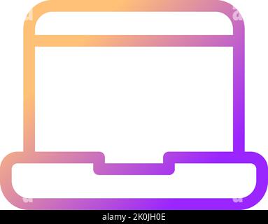 Laptop pixel perfect gradient linear ui icon Stock Vector
