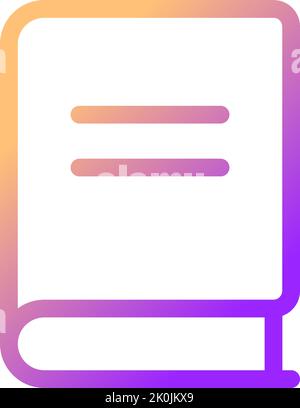 Closed book pixel perfect gradient linear ui icon Stock Vector