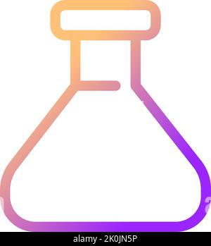 Erlenmeyer flask pixel perfect gradient linear ui icon Stock Vector