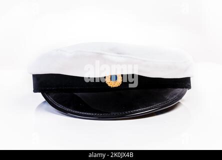 Swedish graduation cap (studentmössa) isolated on white background, studio shot Stock Photo
