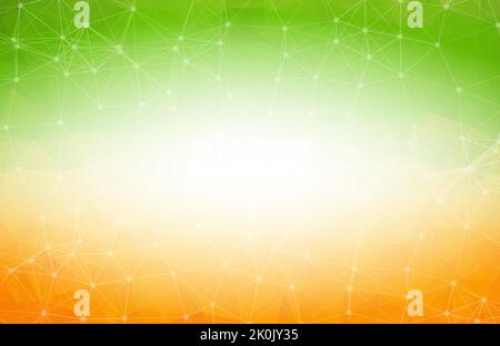 Geometric Green yellow Polygonal background molecule and communication. Connected lines with dots. Minimalism background. Concept of the science, chem Stock Vector