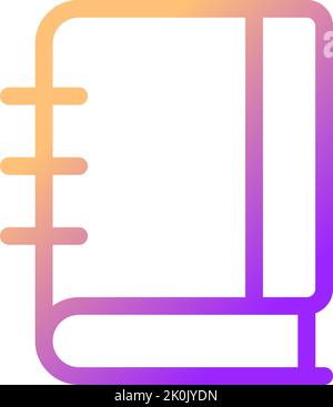 School notebook pixel perfect gradient linear ui icon Stock Vector