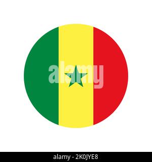 Senegal vector flag circle on white background Stock Vector