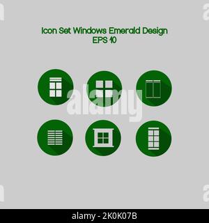 A vector illustration of a set of windows in different shapes Stock Vector