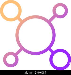 Structure of molecules pixel perfect gradient linear ui icon Stock Vector