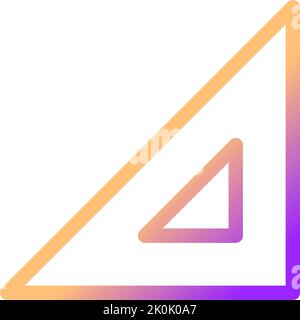 Rectangle ruler pixel perfect gradient linear ui icon Stock Vector