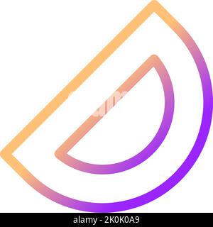 Protractor pixel perfect gradient linear ui icon Stock Vector