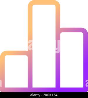 Column graph pixel perfect gradient linear ui icon Stock Vector