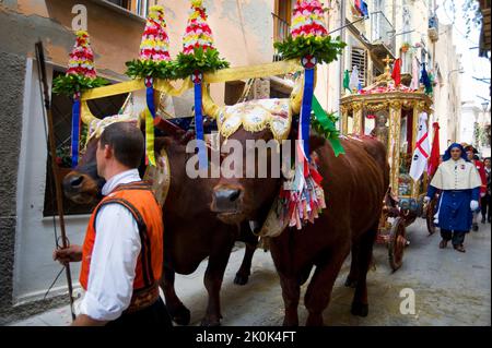 Cagliari, Sant'Efisio traditional event, the most important religious feast in Sardinia, Italy, Europe Stock Photo