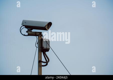 Close-up of a surveillance camera Stock Photo